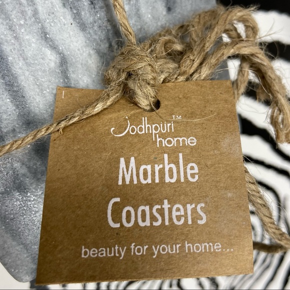 Genuine Marble Coasters Set of 4 Holiday Table Decor - Picture 7 of 14